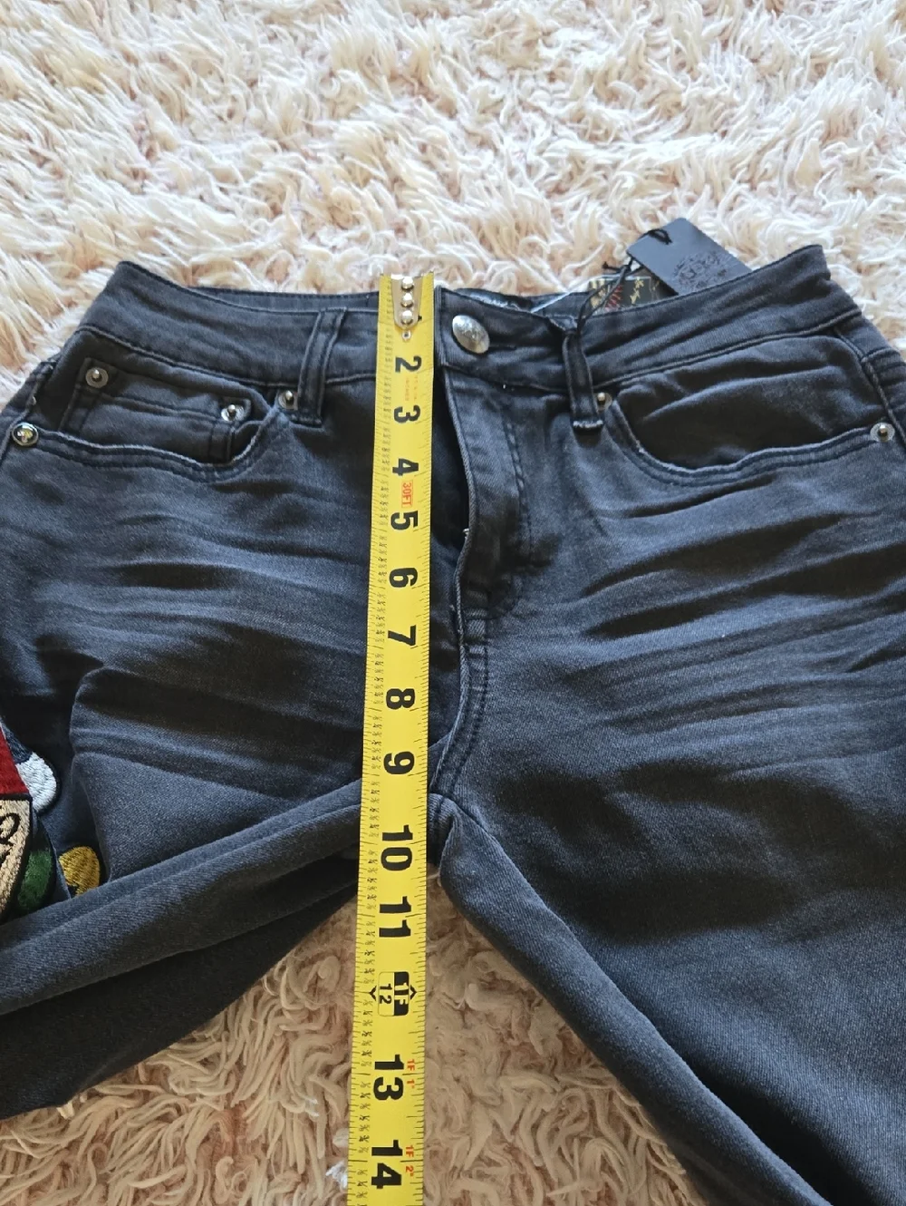❤️NWT Ed Hardy Embroidered Wide Leg Jeans - Picture 9 of 10